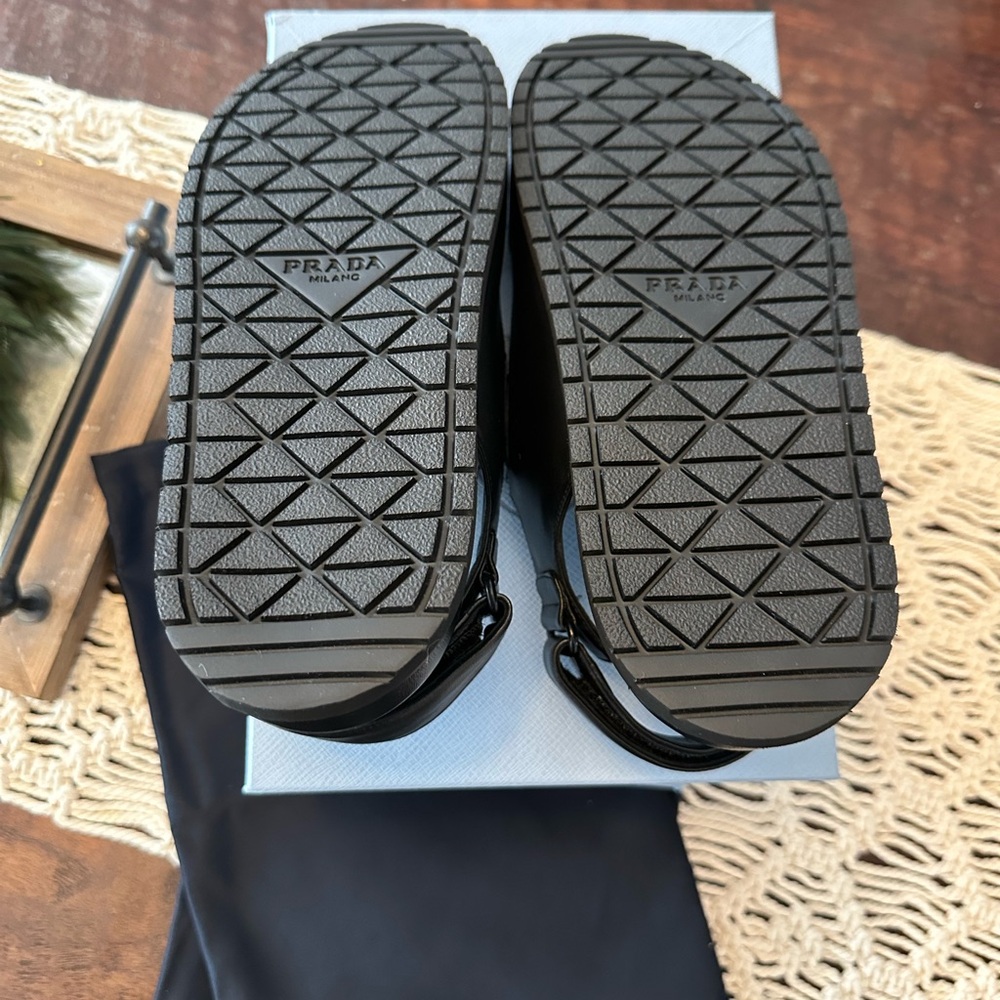 Prada Women’s Double Strap Slide Sandal-Black- 39 (9) - New in Box with Tags - Picture 5 of 5